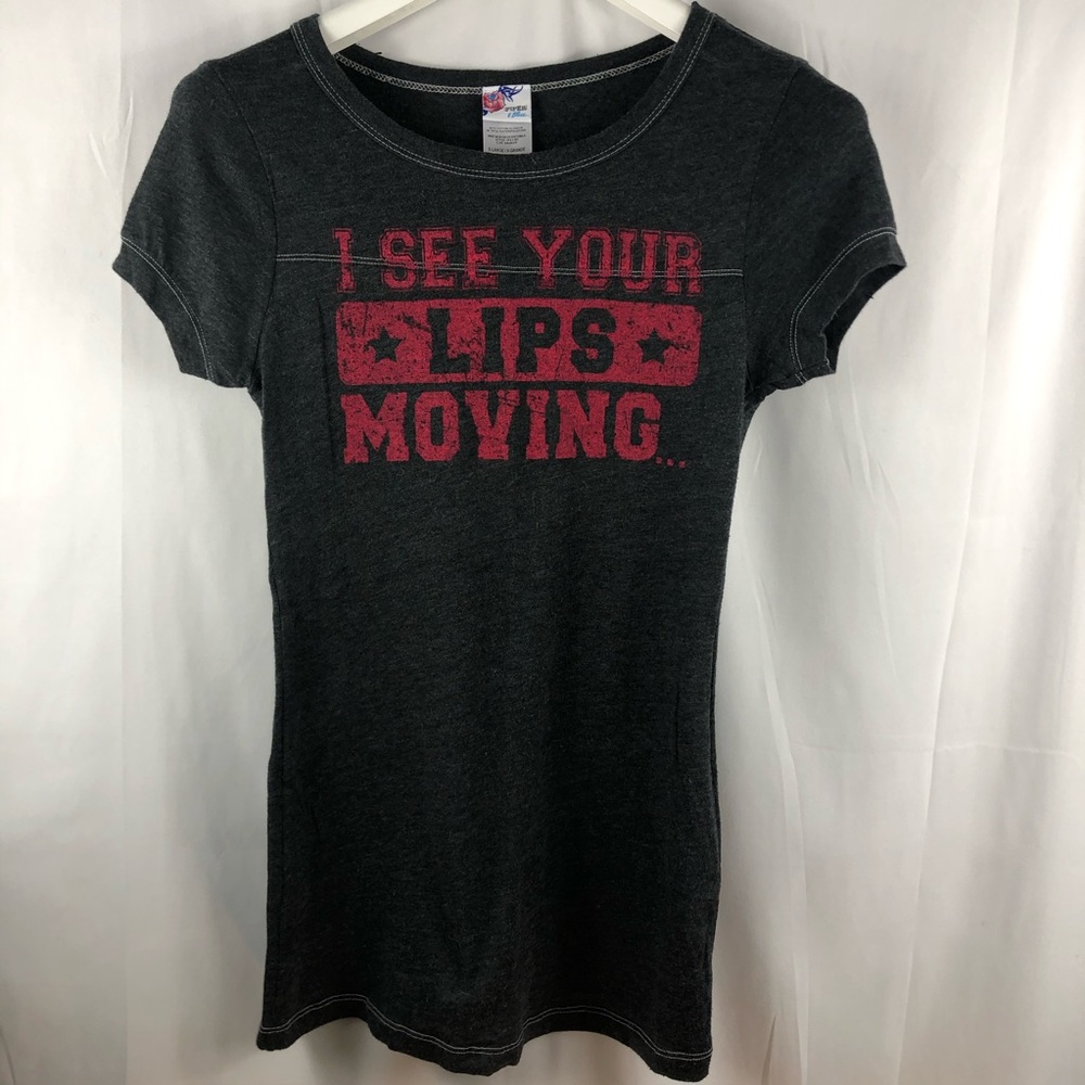 Piper and blue short sleeve T-shirts scoop neck gray and dark pink Women’s XL